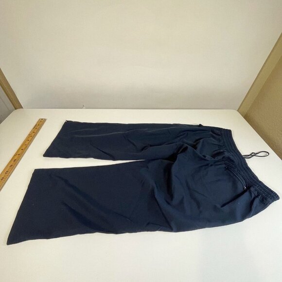 Nike Youth Drawstring Straight Athletic Track Pants Navy Blue M Pockets Y2k 90s - Picture 3 of 10